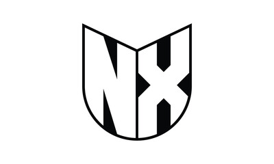 NX initial letter bat icon gaming logo design vector template. batman logo, sports logo, monogram, polygon, war game, symbol, playing logo, abstract, fighting, typography, icon, minimal, wings, battle