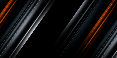 Fototapeta premium Shiny orange light abstract background with diagonal lines