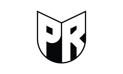 PR initial letter bat icon gaming logo design vector template. batman logo, sports logo, monogram, polygon, war game, symbol, playing logo, abstract, fighting, typography, icon, minimal, wings, battle