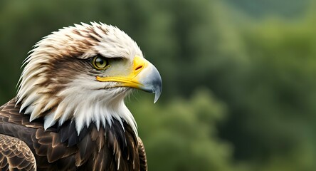 Obraz premium Close up view of an eagle bird showing its head and beak