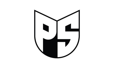 PS initial letter bat icon gaming logo design vector template. batman logo, sports logo, monogram, polygon, war game, symbol, playing logo, abstract, fighting, typography, icon, minimal, wings, battle