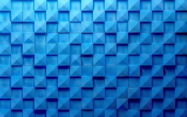 Abstract blue background consisting of many blue squares casting shadows on each other