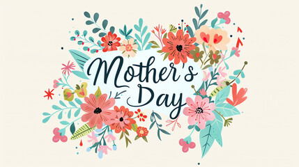 Illustration for Mother's Day Featuring Elegant Floral Design