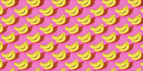 Banana on purple background. For cafe, menu, restaurant. 3d template background.