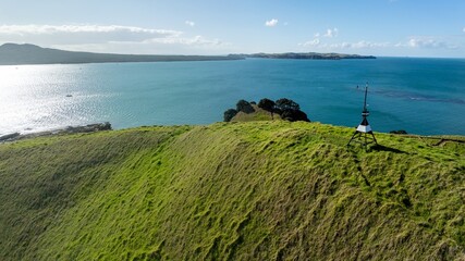 The volcano and crater of Browns Island in the Waitamata Harbour. , Auckland, Auckland, New Zealand.