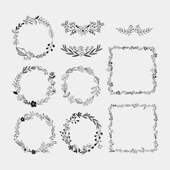 floral hand painted elements wreaths collection