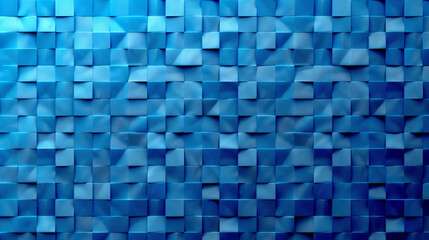 Abstract blue background consisting of many blue squares casting shadows on each other