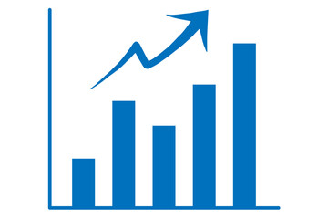 上向き矢印とグラフ　青