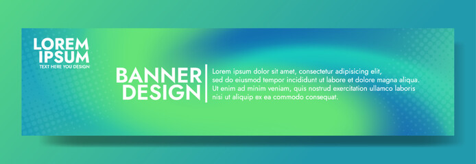Obraz premium Gradient blurred banner in shades of green blue. Ideal for web banners, social media posts, or any design project that requires a calming backdrop