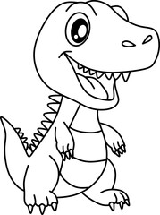 Dino line art for coloring book page