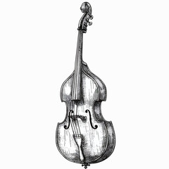 Hand drawn violin on white background. Vector illustration for your design.