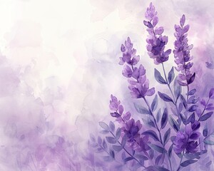 A graceful watercolor lavender background with a copy space, ideal for a soft and calming pastel shade illustration greeting on a blank letterhead 8K , high-resolution, ultra HD,up32K HD
