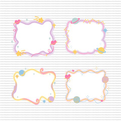 galaxy theme notepad frame design collection for journal book