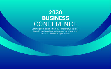 Conference event banner background design. Minimal flyer layout template