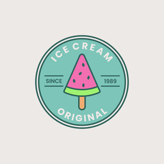 Ice cream label. Ice cream logo design