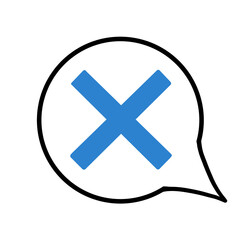 吹き出し（バツ・青・線画なし・右下）