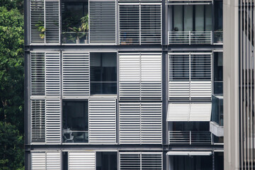 Facade of modern building in Singapore