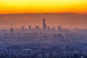 Naklejka premium twilight of Beijing City from the western hills