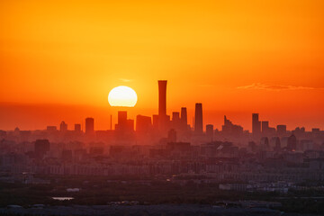 Warm sunrise of Beijing City