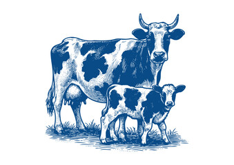 Cow vector. Hand drawn illustration