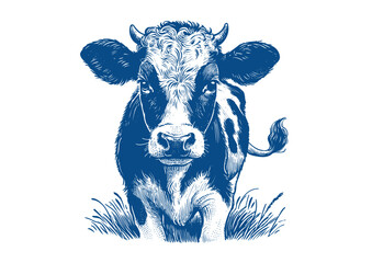 Cow vector. Hand drawn illustration