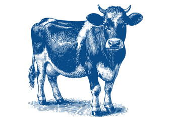 Cow vector. Hand drawn illustration