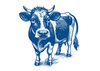 Cow vector. Hand drawn illustration