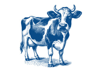 Cow vector. Hand drawn illustration