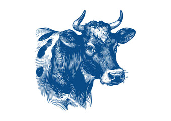 Cow vector. Hand drawn illustration