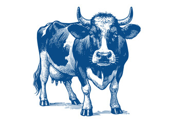 Cow vector. Hand drawn illustration