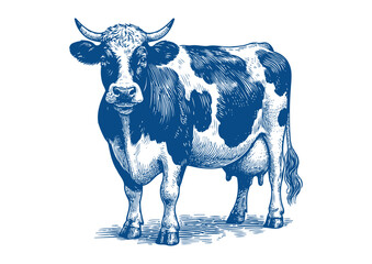 Cow vector. Hand drawn illustration