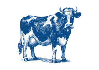 Cow vector. Hand drawn illustration