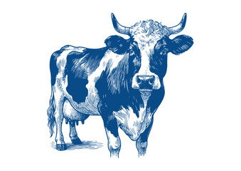 Cow vector. Hand drawn illustration