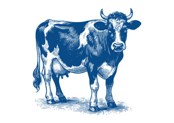 Cow vector. Hand drawn illustration