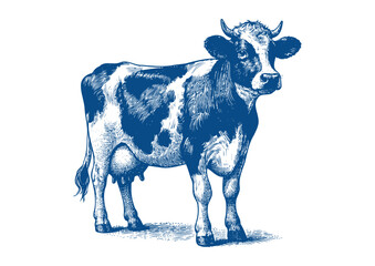 Cow vector. Hand drawn illustration