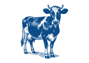 Cow vector. Hand drawn illustration
