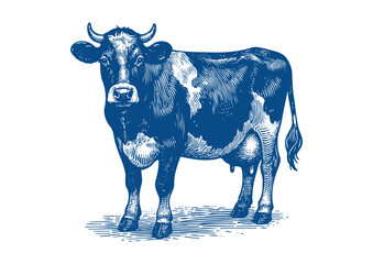 Cow vector. Hand drawn illustration