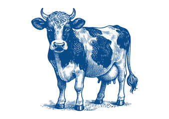 Cow vector. Hand drawn illustration