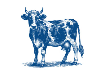 Cow vector. Hand drawn illustration