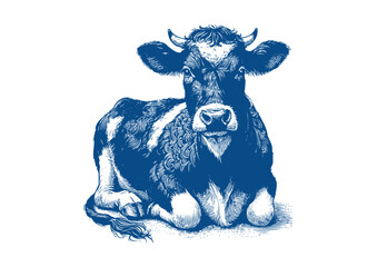Cow vector. Hand drawn illustration