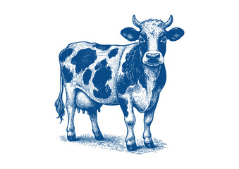 Cow vector. Hand drawn illustration