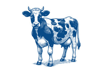 Cow vector. Hand drawn illustration