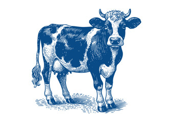Cow vector. Hand drawn illustration