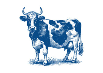 Cow vector. Hand drawn illustration