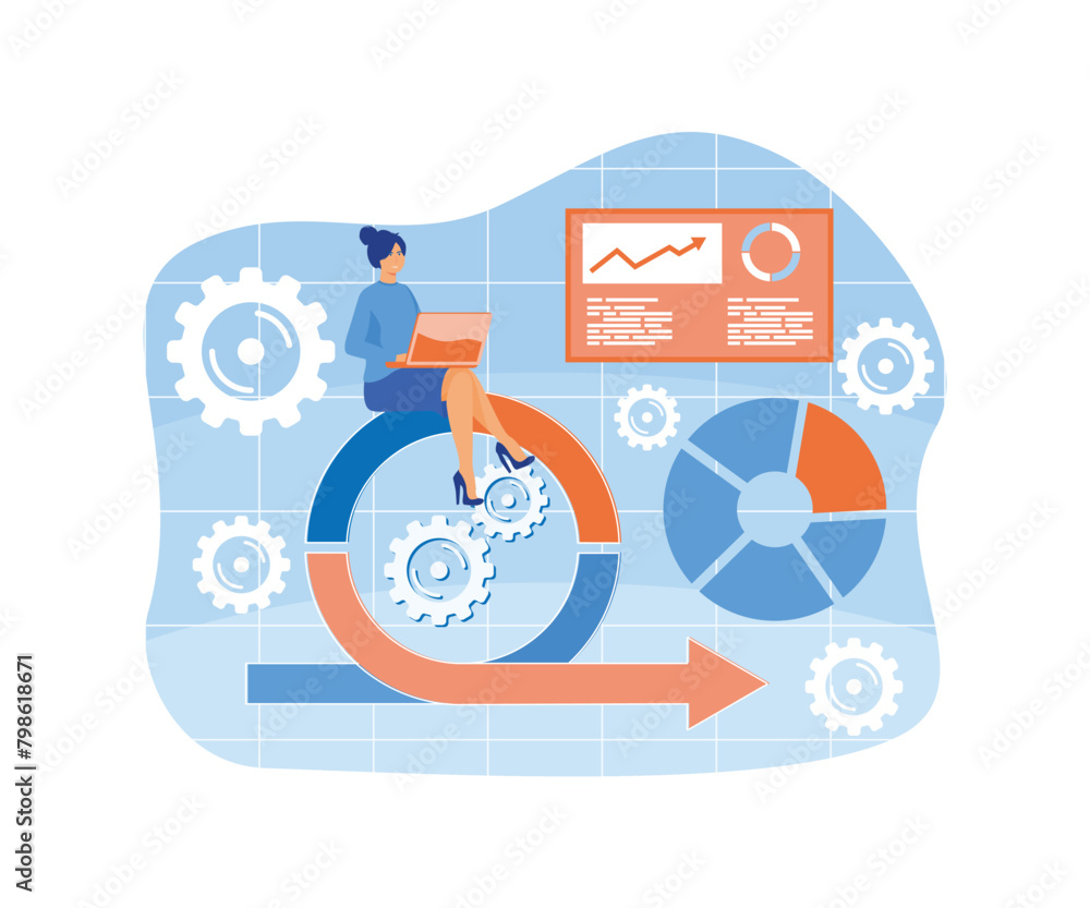 Poster agile project management abstract concept. agile approach, software development company, management 