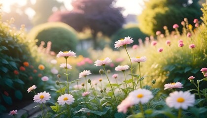 field of flowers in a garden