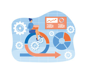 Agile project management abstract concept. Agile approach, software development company, management method, scrum methodology, workflow abstract metaphor. flat vector modern illustration - obrazy, fototapety, plakaty