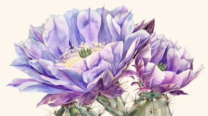 A botanical illustration of the light purple cactus flower