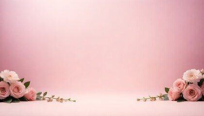 pink background with flowers