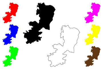 Catania province (Italy, Italian Republic, Sicily region) map vector illustration, scribble sketch Province of Catania map